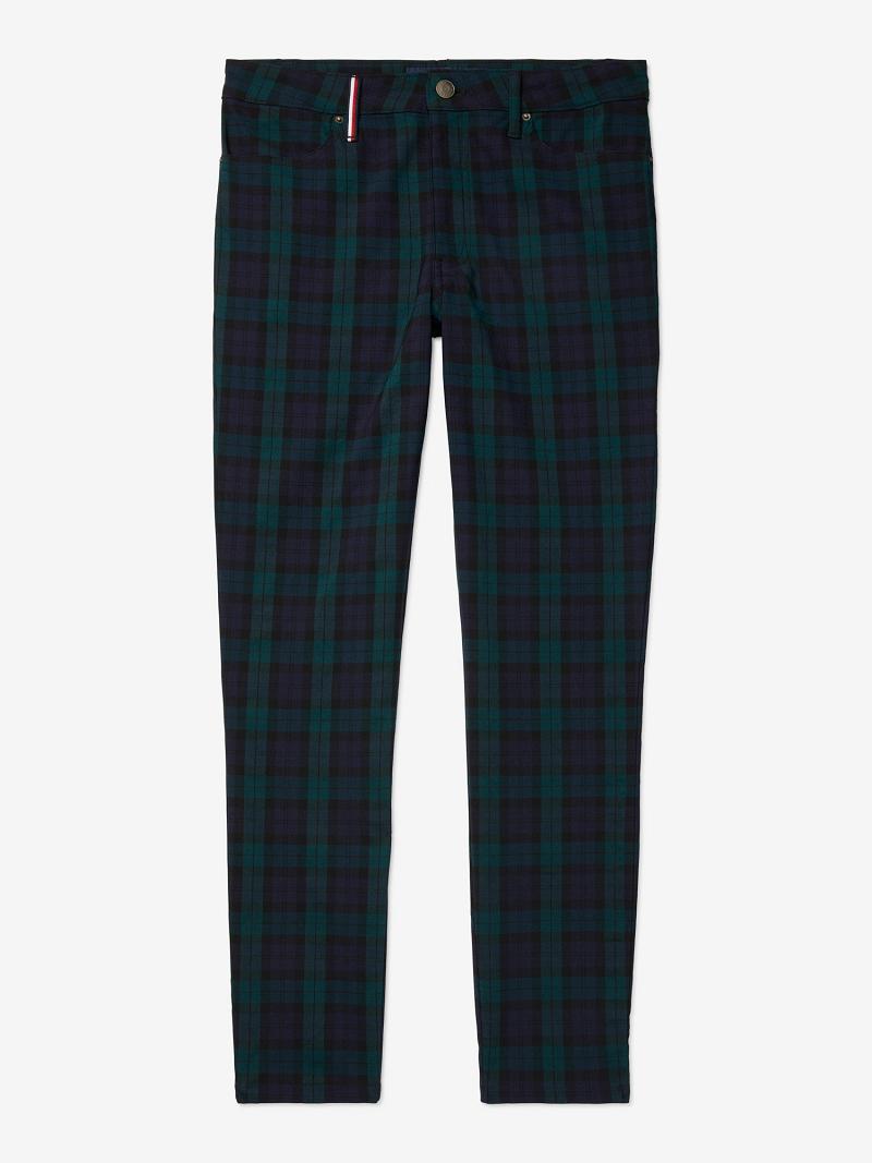 Női Tommy Hilfiger Essential Plaid Nadrág Sötétkék | HU 241YXF